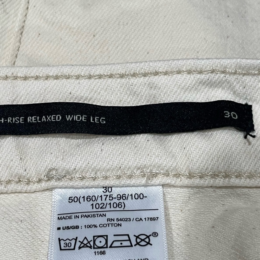 Cream HIGH RISE RELAXED Wide-Leg PREMIUM DENIM by BANANA REPUBLIC SIZE 30 - Picture 12 of 14